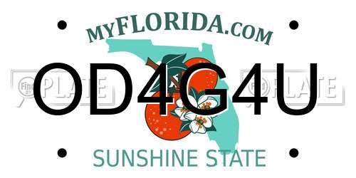 OD4G4U Florida License Plate