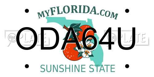 ODA64U Florida License Plate
