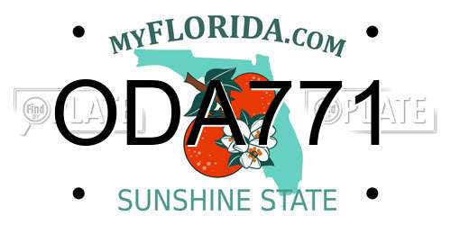 ODA771 Florida License Plate