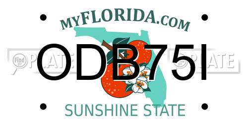 ODB75I Florida License Plate