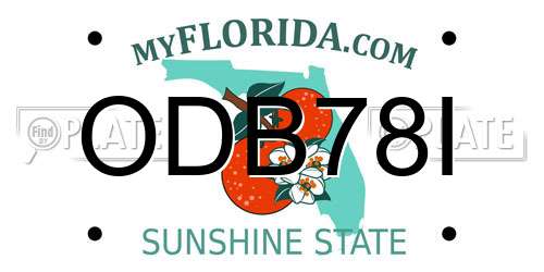 ODB78I Florida License Plate