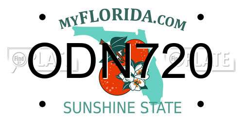 ODN720 Florida License Plate