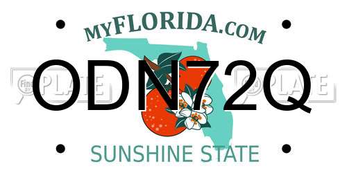 ODN72Q Florida License Plate