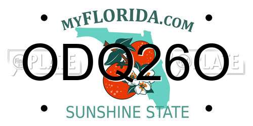 ODQ26O Florida License Plate
