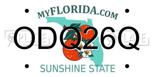 ODQ26Q Florida License Plate