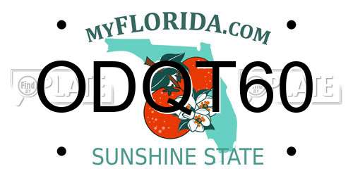 ODQT60 Florida License Plate