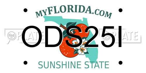 ODS25I Florida License Plate