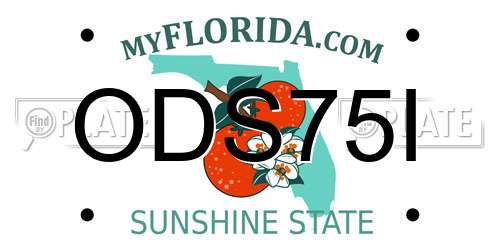 ODS75I Florida License Plate