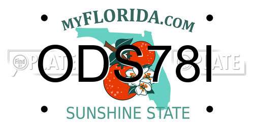 ODS78I Florida License Plate
