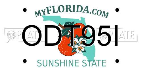 ODT95I Florida License Plate