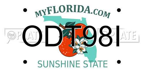 ODT98I Florida License Plate