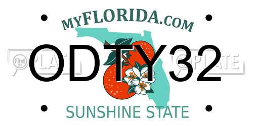 ODTY32 Florida License Plate