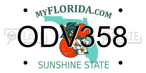 ODV358 Florida License Plate