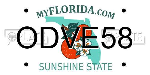 ODVE58 Florida License Plate