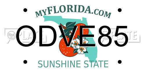 ODVE85 Florida License Plate