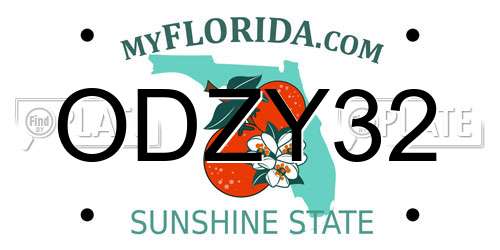 ODZY32 Florida License Plate