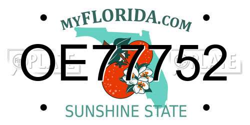 OE77752 Florida License Plate