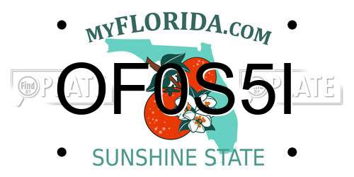 OF0S5I Florida License Plate