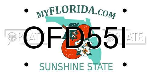OFD55I Florida License Plate