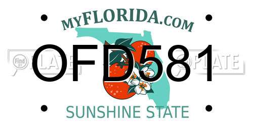 OFD581 Florida License Plate