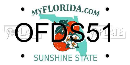 OFDS51 Florida License Plate