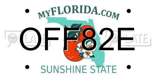 OFF82E Florida License Plate