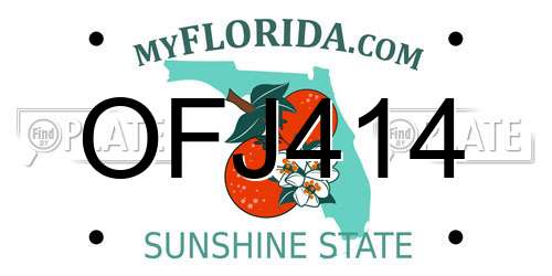 OFJ414 Florida License Plate