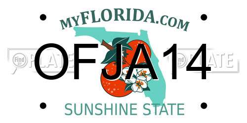 OFJA14 Florida License Plate