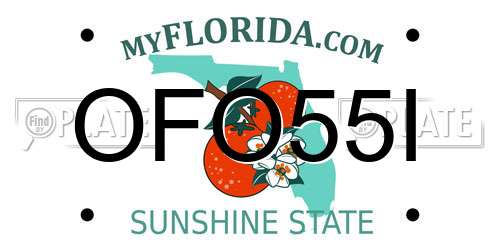 OFO55I Florida License Plate