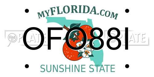 OFO88I Florida License Plate