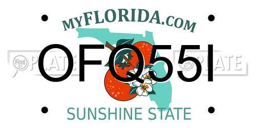 OFQ55I Florida License Plate