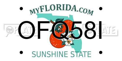 OFQ58I Florida License Plate