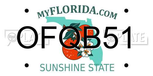 OFQB51 Florida License Plate