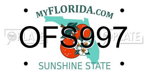 OFS997 Florida License Plate