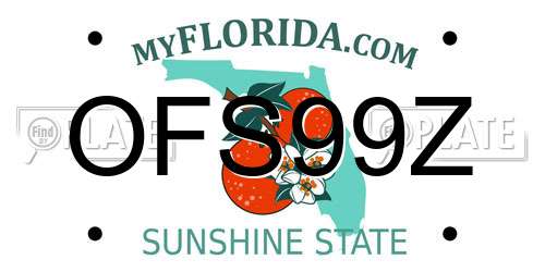 OFS99Z Florida License Plate