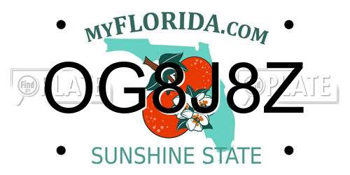 OG8J8Z Florida License Plate