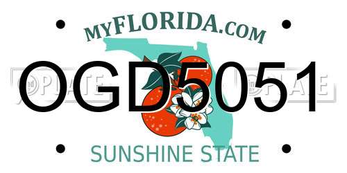 OGD5051 Florida License Plate