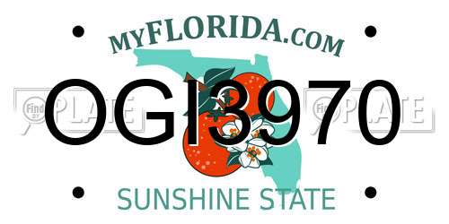 OGI3970 Florida License Plate