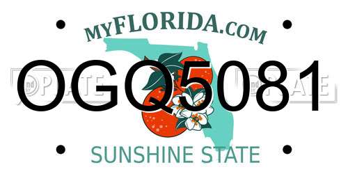 OGQ5081 Florida License Plate