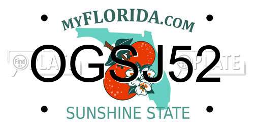 OGSJ52 Florida License Plate