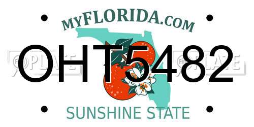 OHT5482 Florida License Plate