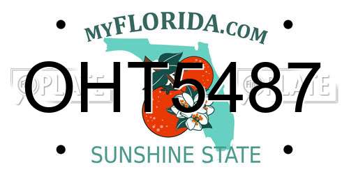 OHT5487 Florida License Plate