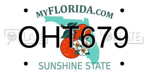 OHT679 Florida License Plate