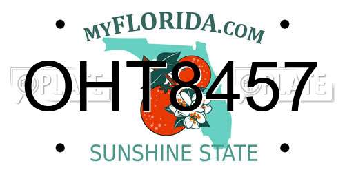 OHT8457 Florida License Plate
