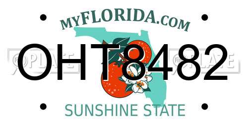 OHT8482 Florida License Plate