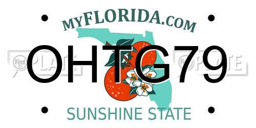 OHTG79 Florida License Plate