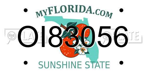 OI83056 Florida License Plate