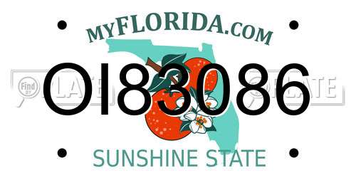 OI83086 Florida License Plate