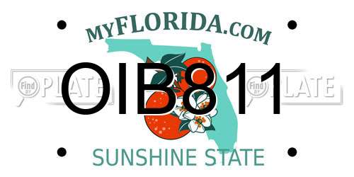 OIB811 Florida License Plate