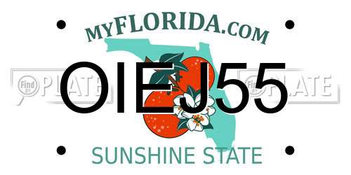 OIEJ55 Florida License Plate